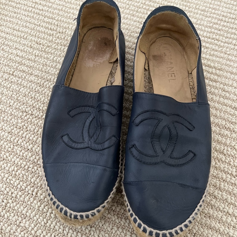 Chanel navy espadrilles